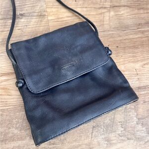 Vintage Kenneth Cole Reaction Black Leather Crossbody Handbag Purse